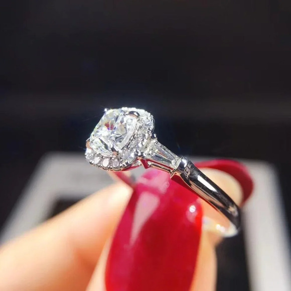 ▶925 Sterling Silver Plated Engagement Dainty Wedding Ring for Women, K965 - Picture 3 of 5